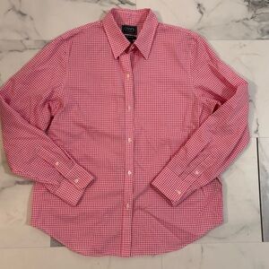 💕Chaps💕 Pink Gingham Button Down Shirt
